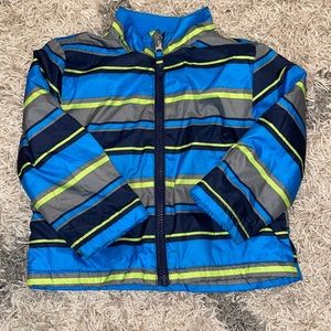 *🟦Blue stripe zipper jacket with fleece lining
